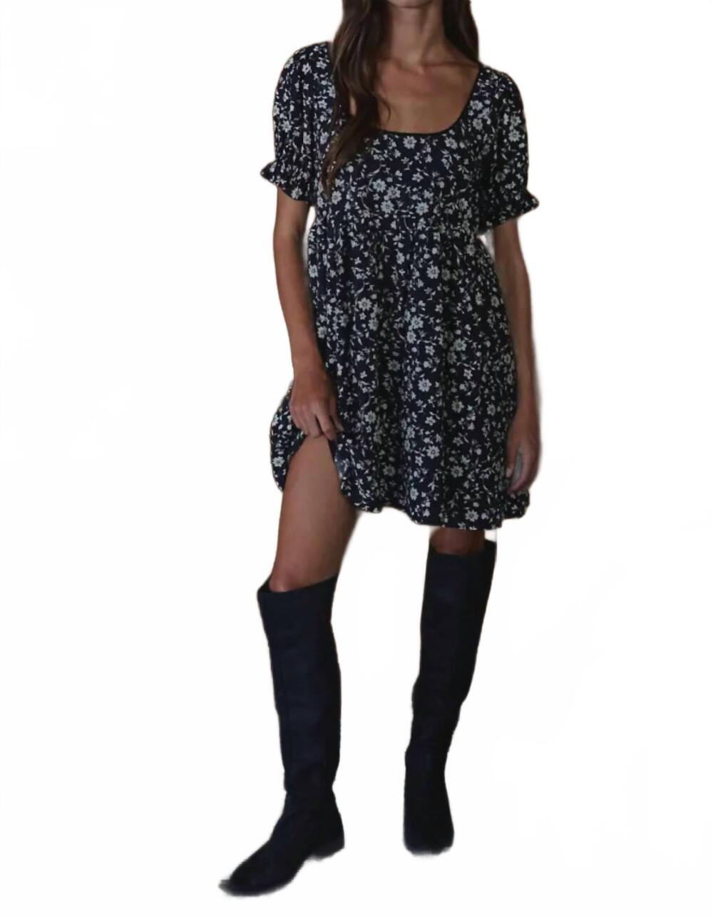 NEW BY TOGETHER leighton floral mini dress in black